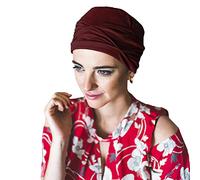 CAREBELL Turban oncologique et pour l'alopécie MAR dans différentes nuances · Tissu en bambou organique headwear, Bordeaux 18, Taille Unique