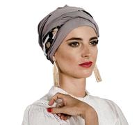 CAREBELL Turban oncologique modèle Elegance - Design Black Abstract en bambou, doux et respirant, confortable et adapté aux peaux sensibles