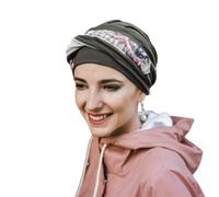 CAREBELL Turban oncologique modèle Elegance - Design Casablanca en coton naturel, confortable et respirant, spécial pour la chimiothérapie, l'alopécie et les peaux sensibles