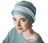 CAREBELL Turban Oncologique/Modèle Elegance/Design Lumière/Chimiothérapie et Alopécie/Patients avec Perte de Cheveux/Tissu en Bambou/Confortable et Respirant