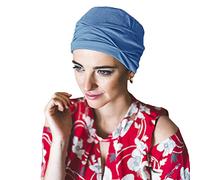 CAREBELL Turban oncologique/Modèle Mar/Plusieurs Tonalités/Tissu en bambou/Idéal Peaux Sensibles/Chimiothérapie et Alopécie/Fabriqué à la main en Espagne/Confortable et Respirant, Bleu 06, Taille