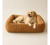 CareCooo Panier pour Chien Dehoussable Lavable, Lit Chien Duveteux Antidérapant XXL (Marron, XL(109x76x20cm))