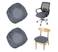 CAREDGO 2 PCS Housse de Tabouret Rond 38-50cm, Housse pour Tabouret de Bar Rond Housses de Chaise Extensibles Couverts de Chaise Housse Tabouret Pivotant pour Bureau, Salon, Maison (Gris)