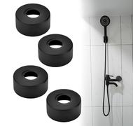 CAREDGO Couvercles 4PCS Rosace Mitigeur Douche, Rosace Robinet Noir Cache Radiateur Amovible Acier Inoxydable Rosace Radiateur Cache Tuyau pour Salle de Bain, Douche, Robinet, Radiateur (25 mm)