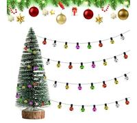 CAREDGO Lot de 2 Mini Ampoules Colorées en Plastique Chaîne Boule Lumineuse Mini Arbre De Noël Mini LED De Décoratif de Noël pour Mini Sapin de Noël, Mini Maison de Noël, Porte de Gnome de Noël