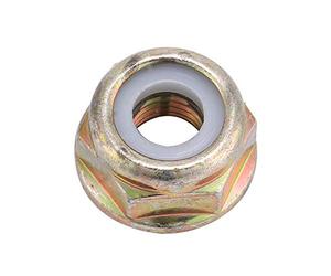 Caredy Écrou de lame, filetage à gauche M10 x 1,25, 1 pièce, hexagonal, garantie complète, écrou de broche, écrou en métal, doré