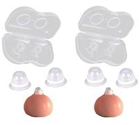 CareforYou Lot de 2 paires de correcteurs de tétons plats inversés en silicone avec étui transparent