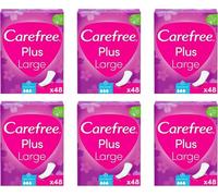 Carefree 6 x 48 coussinets de culotte plus grands avec un parfum frais super absorbant pour contenir vos liquides en un clin d'œil