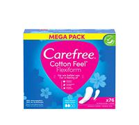 Carefree Cotton Feel Flexicomfort - Protège-slips perméables à l'air, parfum frais, taux d'absorption deux, taille normale, lot de 76