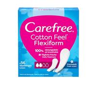Carefree Protège-slips Cotton Feel Flexiform avec parfum frais, idéal pour slip et tanga, 100% respirant, apporte une sensation de confort, de sécheresse et de fraîcheur, taille normale (56 pièces)