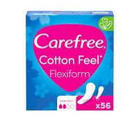 CAREFREE Lot de 5 protège-slips Cotton Feel Flexiform (5 x 56 pièces) 100% respirants pour donner une sensation de confort, de sécheresse et de fraîcheur, taille normale