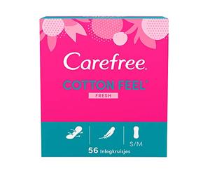 Carefree Lot de 56 protège-slips à l'extrait de coton Parfum frais(1 x 56 pièces)