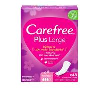 Carefree Plus Large Lot de 48 protège-slips parfumés ultra absorbants et extra larges pour retenir immédiatement les liquides, taille L
