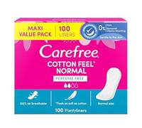Carefree Salvaslip Cotton Feel Normal sans parfum, protège-slip femme 100% respirant pour tous les types de glissements, protège-slips confortables qui s'adaptent aux mouvements du corps, maxi taille