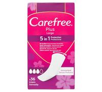 Carefree Salvaslip Plus Large sans parfum, protège-slip femme extra large avec protection 5 en 1 pour 8 h de sensation de sec, absorbants sans parfum ultra fins pour un usage quotidien, 36
