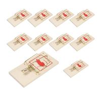 Carehabi 10 x Piege a Souris Pièges à Souris en Bois Tapette Souris Réutilisable Taille 10 × 4,5 × 0,8 cm