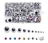 Carehabi 1200 pièces en Wiggle Yeux Mobiles Autocollant pour Craft Scrapbooking Accessoires, Teddy Bear Doll Making Toys Yeux DIY (Tailles Assorties)