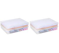 Carehabi 2 Packs de Boîtes de Rangement en Plastique Multi-Usages avec Loquet de Verrouillage, Boîte de Rangement Transparente, Classeur A4 pour Fournitures de Bureau, Jouets, Travaux Manuels