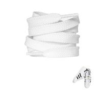 Carehabi 2 Paires Lacets Chaussures Plats pour Baskets 8mm Lacet Chaussures de remplacement pour Baskets Sneakers 120cm lacets blancs
