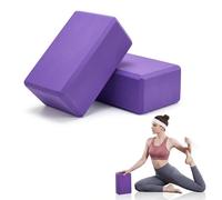 Carehabi 2 Pcs Brique Yoga 23 x 15 x 7.6 cm Bloc Yoga Accessoire Mousse EVA Antidérapante Haute Densité pour Améliorer l'équilibre pour Pilates Méditation