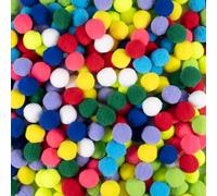Carehabi 300 Pièces Pompons,3cm Multicolores Craft Petit Pompons,Enfant DIY Artisanat Fabrication Créatif Décoration Pompoms pour Guirlandes,Franges,Pâques,Enfants Projets Scolaires et d'artisanat