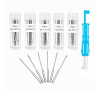 Carehabi 50 aiguilles HA pour machine à coudre, 5 tailles, 65/9-110/18