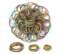 Carehabi 600 Pièces Élastiques Caoutchouc Couleur - 3 Tailles Assorties (25/38/50mm) Bande Élastique Large et Épaisse - Élastiques Ménagers pour Bureau Cuisine DIY & Coiffure - 205g Pack Économique