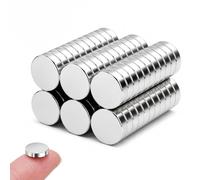 Carehabi Aimants Néodyme 10x3mm, 60 Pièces Petits Aimants Puissants pour Tableau Magnétique Blanc, Tableau d'Affichage, Réfrigérateur & Bureau, Mini Aimants Ronds avec Boîte de Rangement