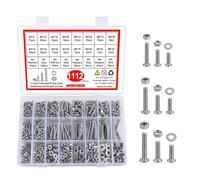 Carehabi Assortiment de Vis M3 M4 M5 M6, 1112 Pièces, Écrous et Rondelles