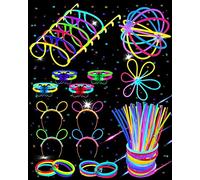Carehabi Bâtons Lumineux Party Set-100x Enfants- avec Connecteur- Décoration et Accessoires de Fête, [Multiple]