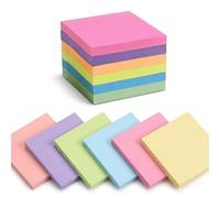 Carehabi Bloc Note Adhésif 1200 Feuillets 76mm×76mm, 12 Blocs Notes Adhésives et Autocollants Repositionnable, Belles Couleurs Sticky Notes pour Bureau, Études, Maison