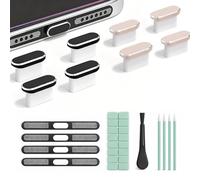 Carehabi Bouchon Anti-poussière USB-C avec Prise de Charge, Capuchon de Protection USB-C, Haut-Parleur, Anti-poussière, Argile de Nettoyage, Compatible avec iPhone 17/16/15