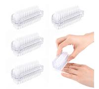 Carehabi Brosse à Ongles 4 Pièces, Brosse à Mains Double Face Transparente, Brosse à Ongles en Plastique avec Poils Durs, Brosse pour Nettoyage des Mains, Manucure, Salle de Bain et Lavabo