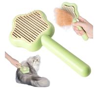 Carehabi Brosse pour chat - Brosse pour animaux de compagnie - Brosse pour poils longs et courts - Brosse pour poils longs et courts - Poils propres de la brosse avec un bouton (vert)