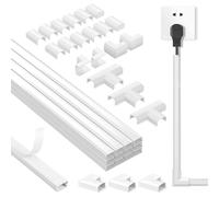 Carehabi Cache Cable Blanc Auto-adhésif 4,8m (15x9mm,0,4mx12pcs), Goulotte Passe Cable Mural pour Cacher Les Câbles, Goulotte Electrique Peignable, Rangement Cache Fil TV, Organisateur Bureau PC