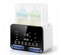 Carehabi Chauffe Biberon, 4 en 1 Chauffage Ultra Rapide, Chauffe Biberon Multifonction pour 2 Biberons avec Contrôle Précis De La Température pour Stériliser Les Biberons, Chauffer Et Dé
