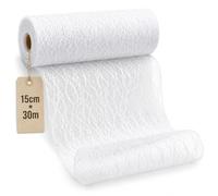 Carehabi Chemin de Table Dentelle Blanc, Rouleau 15 cm x 30 m, Mariage