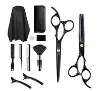 Carehabi Ciseaux Coiffure 12PCS Ciseaux Coiffure Professionnel Ciseaux Desepaississant Cheveux avec Cape de Coiffure Peigne Barrette pour Cheveux et Barbe pour Coiffeur