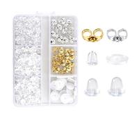 Carehabi Fermoirs de Boucles d'Oreilles 375 Pièces Fermoir Boucles d'Oreilles 3 Styles Attache Boucles d'Oreilles pour Boucles/Oreilles Bricolage Fabrication de Bijoux Accessoires