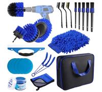 Carehabi Kit de Nettoyage de Voiture - 22 pièces - Kit de Nettoyage pour intérieur et extérieur - Grille d'aération - Tableau de Bord - Roues
