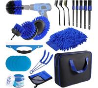 Carehabi Kit Nettoyage Voiture, 22 Pièces Brosse Nettoyage Voiture Kit Nettoyage Voitures Interieur Exterieur pour Jantes Fentes de Ventilation Roues Surfaces