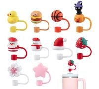 Carehabi Lot de 10 couvercles de paille, en silicone, réutilisables, résistants à la poussière, pour pailles de 10 mm