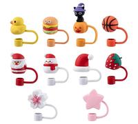 Carehabi Lot de 10 couvercles de paille, en silicone, réutilisables, résistants à la poussière, pour pailles de 10 mm