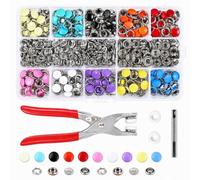 Carehabi Lot de 100 Boutons Pression Metal avec Pince, 10mm en 10 Couleurs | Boutons Métalliques, Sans Couture, pour Vêtements, Portefeuille, Artisanat, DIY & Réparation