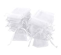Carehabi - Lot de 100 sachets en organza blanc 7x9 cm, pochettes cadeau mariage, sachets pour bijoux, lavande, bonbons, décoration de fête