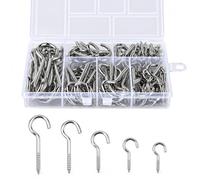 Carehabi Lot de 115 crochets à visser en métal, crochets de plafond avec filetage en bois, crochets à visser pour accrocher des plantes, des tasses à thé et des clés