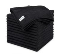 Carehabi Lot de 12 chiffons de nettoyage en microfibre multi-usages de qualité supérieure - 32 x 32 cm - Chiffons de nettoyage sans traces pour voiture, cuisine et fenêtre - Absorbants et non
