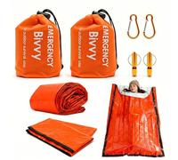 Carehabi Lot de 2 Sacs de Couchage d'urgence, Sac de Survie, couvertures de Sauvetage, Sac de Couchage de Survie, couvertures d'urgence