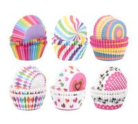 Carehabi Lot de 300 caissettes en papier pour muffins, cupcakes, arc-en-ciel, pour pâtisserie, dessert, fête, anniversaire, mariage