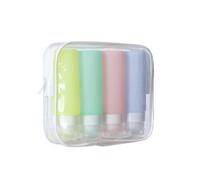 Carehabi Lot de 4 bouteilles de voyage en silicone de 100 ml - Anti-fuite et rechargeables - Récipient de voyage pour shampooing, gel douche et cosmétiques - Pour avion, bagage à main et vacances